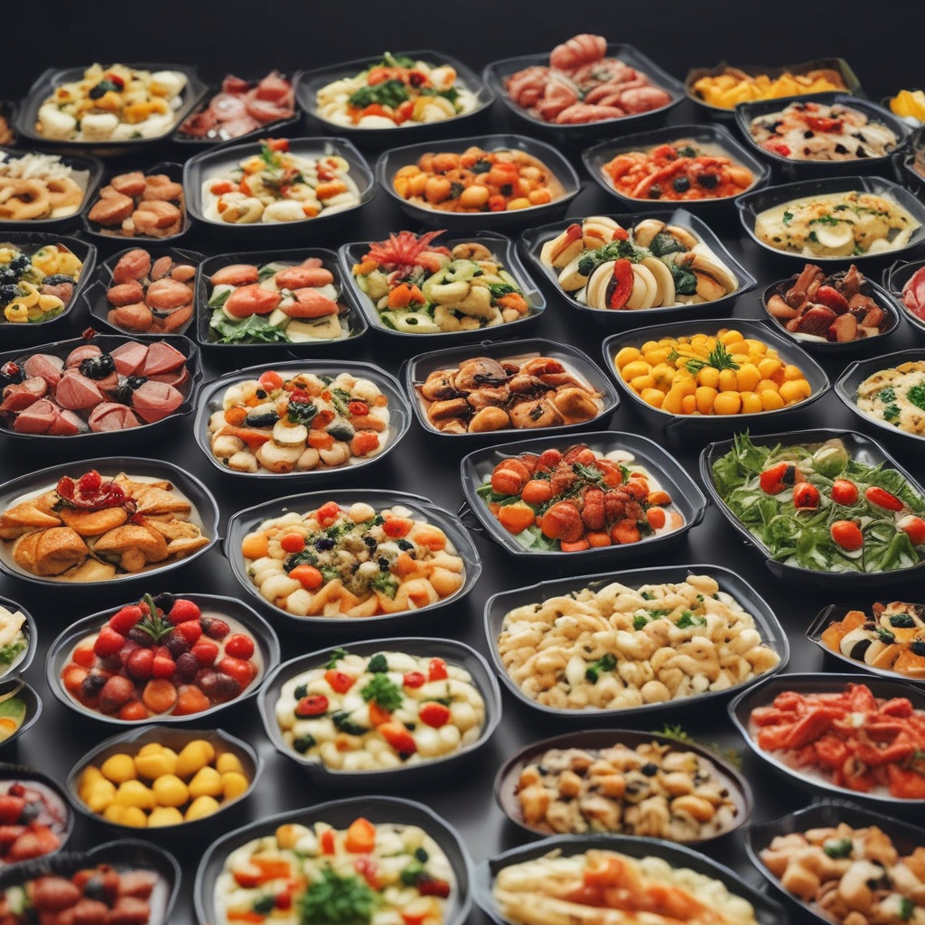 A variety of catering dishes suitable for a wedding